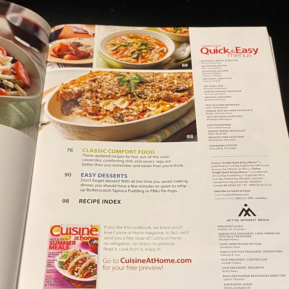 Cuisine Tonight quick easy